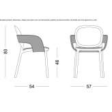 Fabric chair with integrated cushion Itagiba