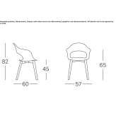 Technopolymer chair with armrests Trittau