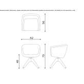 Obrotowe krzesło tapicerowane z podłokietnikami Prato