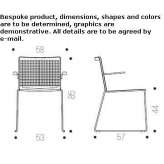 Stackable chair on a sled base with armrests Chabris