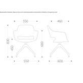 Chair with armrests and swivel aluminum base Sztum