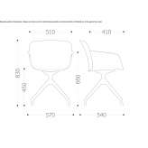 Swivel chair made of polypropylene, on trestles, with armrests Legarda