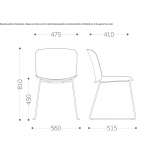 Polypropylene chair with a sleigh-shaped base, stackable Biorki