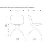 Swivel chair made of polypropylene with integrated cushion Biorki