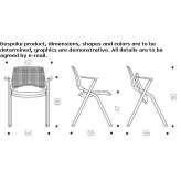 Reception chair with stackable armrests Luserna