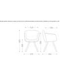 Chair with armrests and beech legs Alvalade