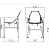 Polypropylene chair with conical metal legs Soho