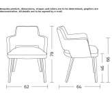 Krzesło tapicerowane tkaniną z podłokietnikami Bardonia