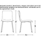 Oak chair and painted steel base Azofra