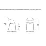 Fabric chair with armrests Trittau