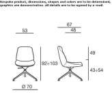 Leather chair with height adjustment Montello