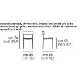 Stackable chair, wooden and steel structure Sasamon