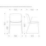 Polypropylene chair with a sleigh-shaped base and armrests Biorki