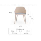 Ash wood armchair with upholstered seat Industry