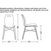 Technopolymer chair and steel bar base Yapeyu