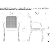 Krzesło materiałowe z podłokietnikami na kółkach Kepno
