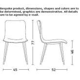 Oak chair and painted steel base Azofra