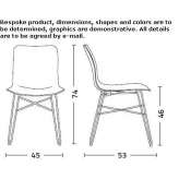 Oak chair and painted steel base Azofra