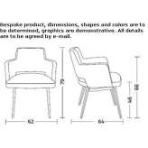 Krzesło tapicerowane tkaniną z podłokietnikami Bardonia
