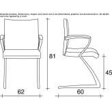 Upholstered leather chair on supports with armrests Patzite