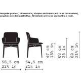 Chair upholstered in fabric with armrests Dzhubga