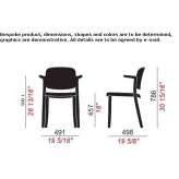 Polypropylene chair with stackable armrests Ovington