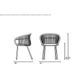 Aluminum chair with armrests Albi