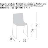 Technopolymer chair with sled base Vihanti