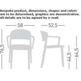 Technopolymer chair with armrests Halmagiu