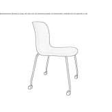 Stackable polypropylene chair on wheels Meilen