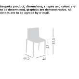 Technopolymer chair, stackable Rheden