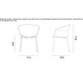 Polypropylene chair with armrests Arguedas