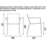 Tanned leather chair with armrests Alborea