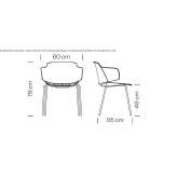 Polypropylene chair with stackable armrests Fritch