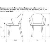 Krzesło tapicerowane tkaniną z podłokietnikami Pinaronu