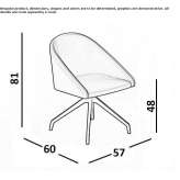 Obrotowe krzesło materiałowe z podłokietnikami Jesewitz