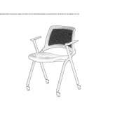 Krzesło siatkowe z możliwością sztaplowania, z podłokietnikami na kółkach Beggs
