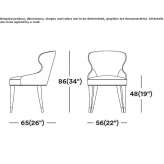 Krzesło tapicerowane tkaniną z podłokietnikami Moho