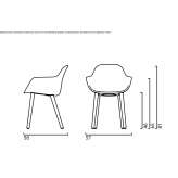 Polypropylene chair with armrests Tatui