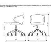 Fabric chair with height adjustment and wheels Chiva