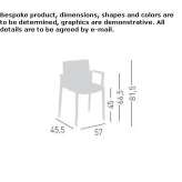 Krzesło z technopolimeru z podłokietnikami Ochamps