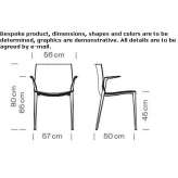 Polypropylene chair with armrests Illora