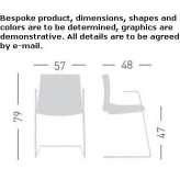 Technopolymer chair with supports and armrests Vihanti