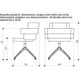 Swivel fabric chair on trestles with armrests Faicchio