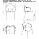 Polypropylene chair with armrests Limerle