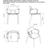 Krzesło polipropylenowe z podłokietnikami Limerle