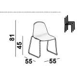 Krzesło polipropylenowe z podstawą w kształcie sań, z możliwością sztaplowania Ipatovo