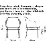 Krzesło materiałowe z podłokietnikami Douvrin