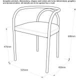 Steel and fabric chair with armrests Banham