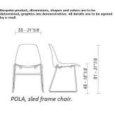 Polypropylene chair with a sleigh-shaped base, stackable Tufillo